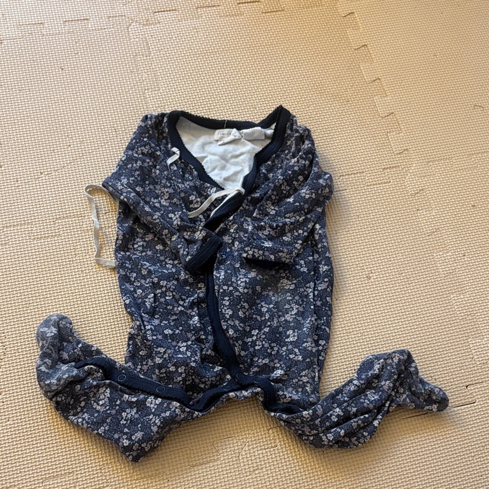 Jamie Kay Blue Floral Kids One Piece Footie